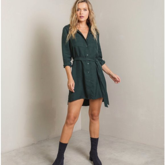 NWT Kasey Shirt Dress Green Size 2 - Picture 1 of 4
